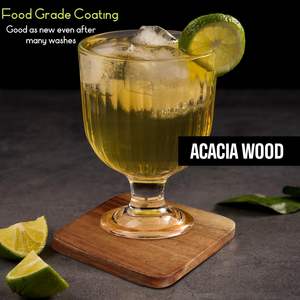 ที่รองแก้วไม้ธรรมชาติพร้อมที่รองแก้วไม้สำหรับใส่เครื่องดื่มของตกแต่งบ้านสไตล์คลาสสิกสมัยใหม่ - Product Image 3