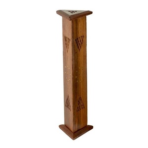 Quemador de incienso de Torre Triangular de madera de mango para decoración del hogar quemador de incienso decorativo para el hogar - Product Image 1