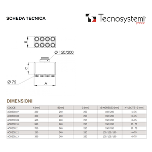 Regulación Completa de Amortiguadores de Calibración para Conductos VMC con Salidas de 75 mm, Mangueras y Plenum de Distribución para Sistemas HVAC - Product Image 3