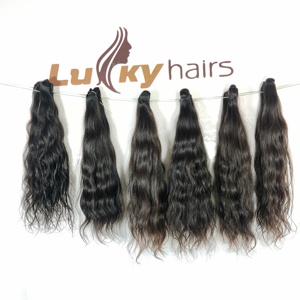 Extensions de cheveux humains vierges bruts 100% naturels, ondulés, non traités, provenant du temple indien du Sud, en lots, prix usine de gros - Product Image 2