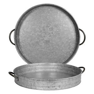 Plateau de service Oxodise fini plat rond galvanisé de grande taille et assiette pour la vaisselle faite à la main personnalisée - Product Image 1