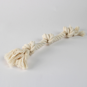 Jouet pour chien en corde de coton durable à trois nœuds, favorise l'entraînement interactif, la mastication saine et le nettoyage des dents et des gencives - Product Image 3