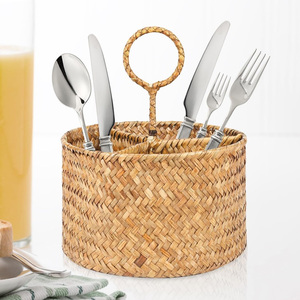 Seagrass <b>utensil</b> rack handmade sea grass flatware basket caddy wholesale from Vietnam factory - Product Image 1