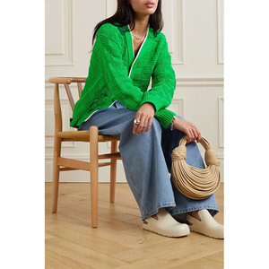 Suéter Cárdigan de Manga Larga con Botones Delanteros, Estilo Casual de Invierno para Mujer, 100% Algodón, Cuello en V, Diseño a Cuadros, Personalizado OEM y ODM - Product Image 4