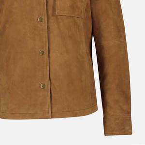 High Quality Men Genuine Leather <b>Suede</b> <b>Shirt</b> Long Sleeve Vintage Style Casual Button Leather <b>Suede</b> <b>Shirt</b> - Product Image 4