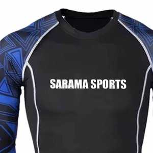 เสื้อคอมเพรสชั่นผู้ชายแบบสปันเด็กซ์พิมพ์ลายแบบซับลิเมชั่น แห้งเร็ว แขนยาว สำหรับกีฬา BJJ วิ่ง และกีฬาอื่นๆ - Product Image 5