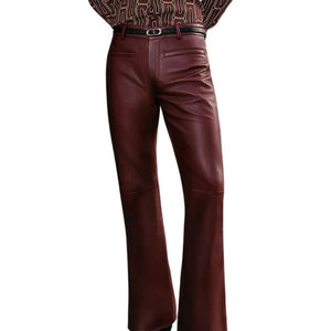 Pantalones de Cuero para Hombre, Corte Recto, Ajustados, Casuales, con Logotipo Personalizado, Ligeros, Transpirables, Ecológicos, de la Mejor Calidad - Product Image 1