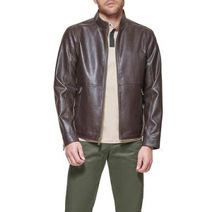 Top vente hommes hiver en plein air imperméable veste en cuir PU qualité garantie automne porter avec tissu de toile - Product Image 2