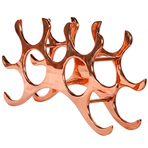 Copper Wineglass Holder 5-9 Stemware Capacity Display Stand Home Furniture <b>Freestanding</b> Geometric Wine Bottle Holder - Product Image 1