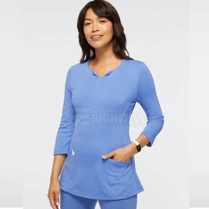 Venta al por mayor de uniformes médicos unisex Trajes médicos de enfermera impresos Spandex Material OEM Servicio de hospital diseñado para conjuntos médicos de punto - Product Image 2