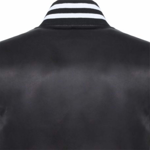 Chaqueta de bombardero de satén de estilo callejero para hombre, ropa informal de moda, cómoda, duradera, cuello levantado, bordado con letras - Product Image 4