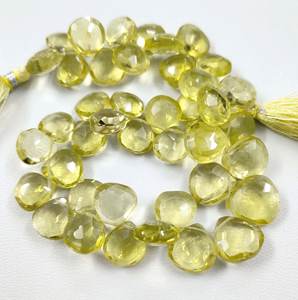 Cuentas facetadas de gemas de cuarzo natural, hebra de 8,50 pulgadas, cuentas briolette de cuarzo amarillo limón de 10-13mm - Product Image 6