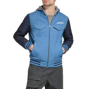 OEM polyester coton Baseball Letterman vestes vêtements pour hommes avec poches fermeture éclair à manches longues collège Baseball veste pour hommes - Product Image 6