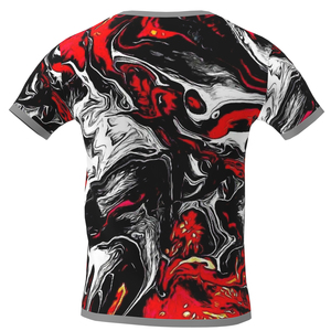 100% Polyester Sublimation T-Shirt séchage rapide haut à col en V avec manches courtes impression 3D personnalisée OEM personnalisé chemise pour hommes - Product Image 5