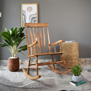 Chaise à bascule de patio OEM Personnaliser la taille Relaxation de haute qualité Résistant aux intempéries Extérieur Chaise à bascule en bois d'acacia Fabrication - Product Image 1