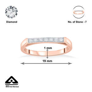 แหวนเพชรประดับโรสโกลด์-วงแหวนแบบเรียบสไตล์ลำลอง - Product Image 6