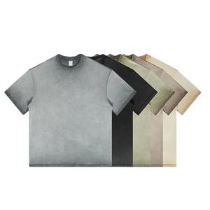 Nouveau 100% coton Chenille broderie Logo t-shirts pour hommes garçons surdimensionné Fitness T-Shirts grande taille tricoté français éponge impression - Product Image 6