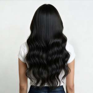 Extensions de cheveux brésiliennes Remy à bandes adhésives 8 pouces Noir Jais Pré-collées à trame unique - Product Image 5