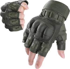 Gants de moto demi-doigts personnalisés Poignée antidérapante Poignet réglable en vrac en cuir pour les événements d'équipe d'équitation en plein air Impression de logo - Product Image 1