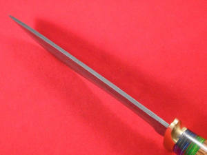 Couteau Bowie de chasse fait main en acier damas personnalisé avec manche en bois gaine en cuir couteaux de qualité bricolage support OEM du fabricant - Product Image 3