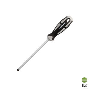 Cacciavite Piatto Stampato in Acciaio S2 con Impugnatura Bimateriale TPR Dimensioni 1,2 x Ø 6,5 x 150 mm. DIN5265 - Product Image 1
