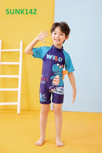 Conjunto de Baño para Niños de Alta Calidad, Diseño de Tiburón Animado, Traje de Baño con Protección UPF 50+, Impermeable, de Secado Rápido, Spandex/Nailon - Product Image 3