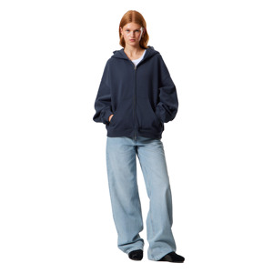 Vente en gros Fabricant de pull à capuche surdimensionné en coton avec fermeture éclair, sweat-shirt à capuche personnalisé Designer bouffant impression hiver devant pour femmes - Product Image 2