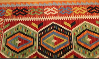 FAF CARPET Maßgefertigter Übungs-Kelim-Teppich Flachgewebter Polyester Waschbar Niedrigflorig Blumenmuster Rechteckig Dünn mit Jute-Rückseite