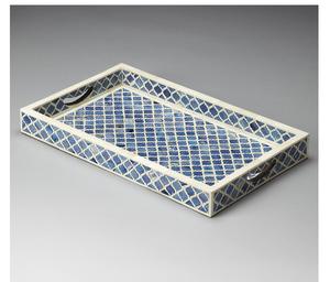 Bandeja de servicio de lujo con incrustaciones de hueso de diseño clásico para decoración de mesa, bandeja de servicio rectangular con incrustaciones de hueso para el hogar - Product Image 6