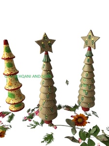 Kashmir Handmade Christmas <b>Tree</b> <b>Stand</b> Accessories Eco-Friendly Custom Size Paper Mache Ornaments Baubles - Product Image 3