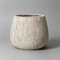 Jardinière ronde en ciment de style américain, grande, légère, durable, écologique, pour l'intérieur et l'extérieur, pour plantes et fleurs
