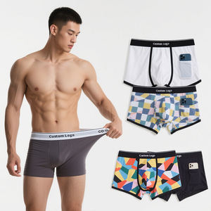 2025 logo personalizzato Cool vendita calda all'ingrosso stampa di moda personalizzata <span class=keywords><strong>Boxer</strong></span> da uomo semplice palestra biancheria intima da uomo pantaloncini di abbigliamento sportivo - Product Image 1