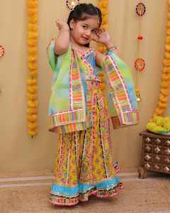 Sharara Suit <b>Girls</b> Kids ethnic Shalwar <b>Kameez</b> Indian Punjabi Pakistani Style Embroidery Wedding and Festive Party Wear Children - Product Image 3