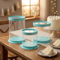 Boîte en plastique PET de qualité alimentaire, épaisse, bleue, de différentes tailles, au design esthétique et nouveau, fabriquée par JH JH-a02 Roundness Manufacturer, avec épaisseur personnalisée.