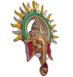 Statue murale en métal Ganesha au design moderne, rayons, décoration murale/porte pour mariage, anniversaire, Diwali, festivités, Mandir - Product Image 6