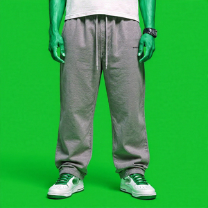 Pantalon de survêtement pour homme à taille haute avec cordon de serrage, jambes larges, molleton épais 500 GSM, pantalon de pyjama pour homme, molleton oversize pour l'hiver - Product Image 2