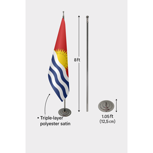 Custom Kiribati Indoor <b>Flag</b>-3x5ft Aluminum <b>Pole</b> Nylon/Polyester/Plastic Silk Digital Printing Custom Logo - Product Image 6