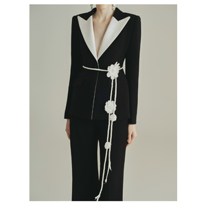 Veste de costume Luna de haute qualité col en V fermeture à simple boutonnage élégance sans effort pour les événements d'entreprise costumes d'affaires non tissés - Product Image 3