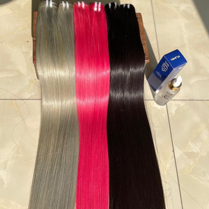 Paquetes humanos vietnamitas crudos 100% dibujados dobles rectos sedosos, extensiones de cabello humano crudo vietnamita dibujado doble estupendo - Product Image 1