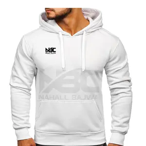 high quality cotton sweatshirt custom White hoddies plus size pullover print logo men's hoodies Made In Pakistan.