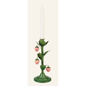 Support de bougie en fer en forme de fraise avec feuilles vertes et baies rouges pour la décoration de table à la maison, pour les mariages et les réunions de famille - Product Image 3