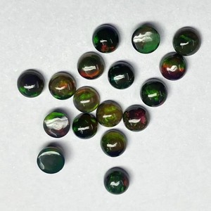 4mm 6mm naturel noir éthiopien opale pierre lisse ronde Cabochon feu jouer pierre précieuse en ligne maintenant prix de gros usine en ligne - Product Image 2