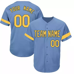 Prix d'usine Maillots de baseball unisexes respirants pour l'entraînement, design personnalisé de haute qualité, 100% polyester, col en V - Product Image 3