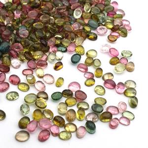 Cabochon de pierres précieuses en vrac ovale 2-12mm Multi Tourmaline naturelle pour la fabrication de bijoux avec certificat IGI - Product Image 1