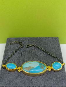 Pulsera de Plata de Ley 925 con Piedras de Peridoto y Zafiro, 26g, Joyería Fina Hecha a Mano para Mujer - Product Image 6