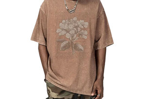 Camisetas de talla grande de algodón Vintage de peso pesado para hombre, camisetas informales de manga corta de gran tamaño con ajuste holgado, camisetas en blanco de algodón 100% - Product Image 2