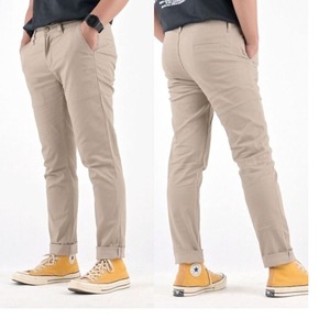 Pantalon chino pour homme à coupe régulière extensible personnalisé 92% coton 8% élasthanne décontracté séchage rapide écologique BD - Product Image 4