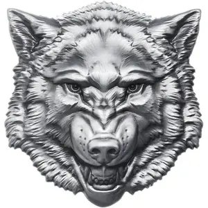 Insignia Metálica 3D de Cabeza de Lobo al por Mayor, Emblema de Animal de Aleación de Zinc Resistente, Accesorio Decorativo para Automóvil Antiarañazos - Product Image 1