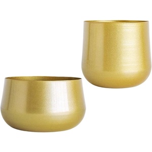 Lujoso diseño de mármol esmaltado recubierto de Color dorado florero de Metal impresionantes arreglos florales para el hogar macetas Macetas - Product Image 3