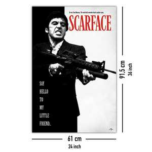 Affiche Scarface d'Al Pacino 'Dites bonjour à mon petit ami' – Design moderne sur toile avec cadre noir pour mur - Product Image 2